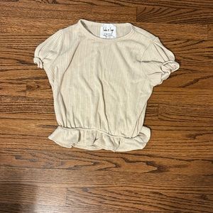 Beige Cropped Going Out Top